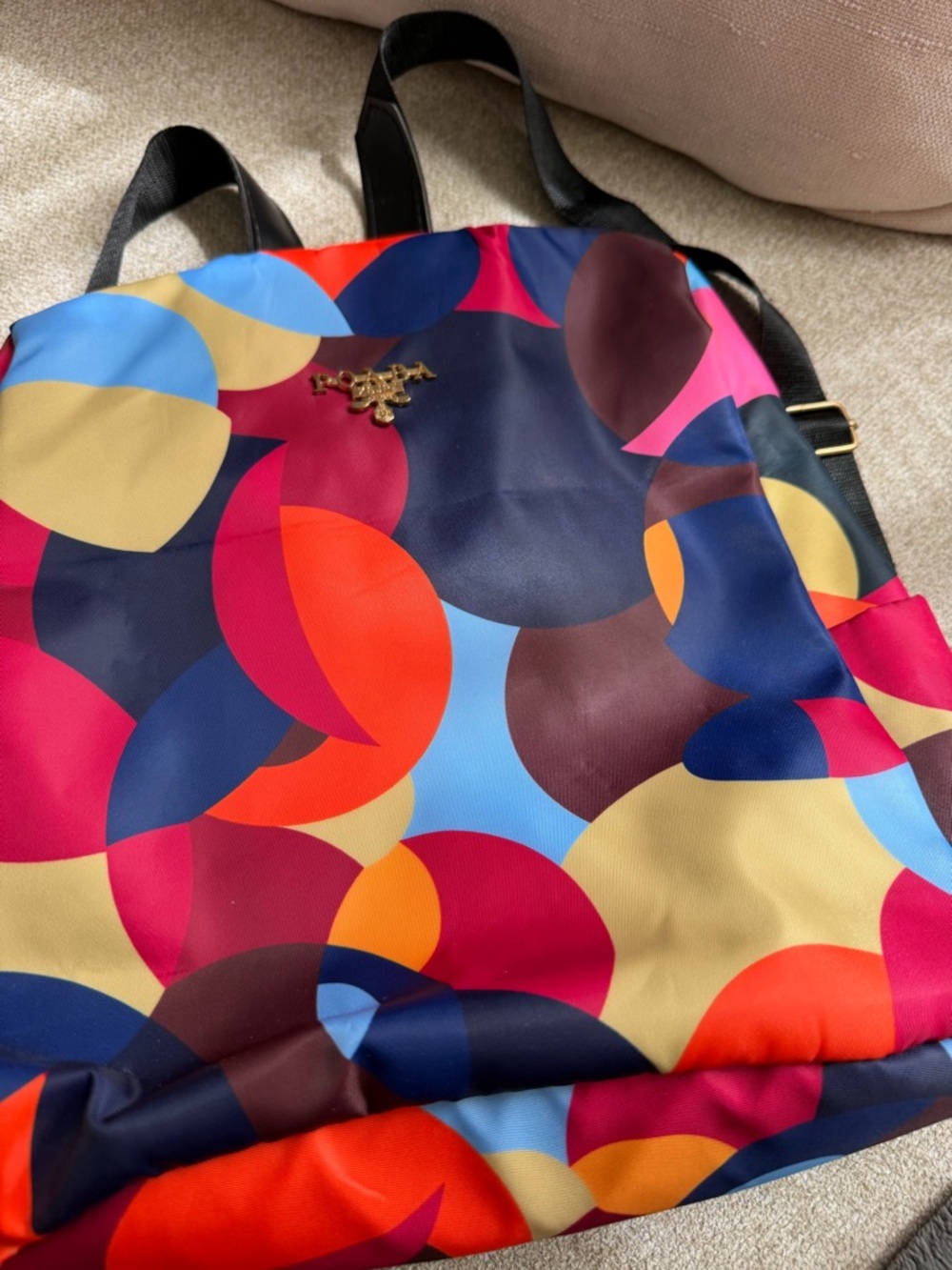 POABA Geometric Colorful Nylon Mini Backpack